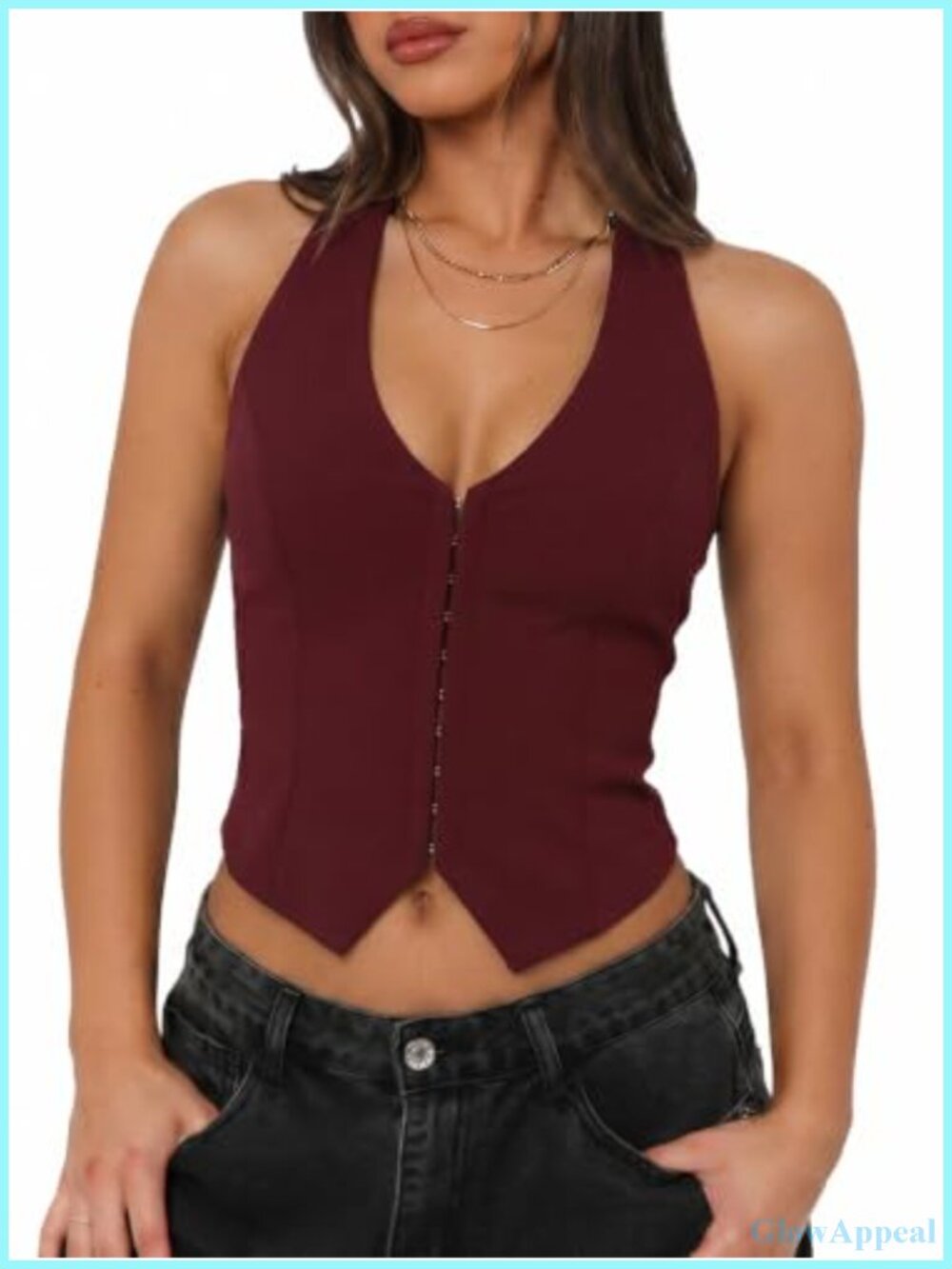 Women's Sexy Backless Halter V Neck Tank Top Lace Up Going Out